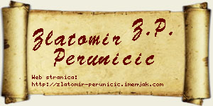 Zlatomir Peruničić vizit kartica